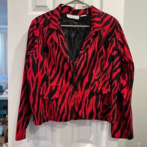 red zebra print blazer